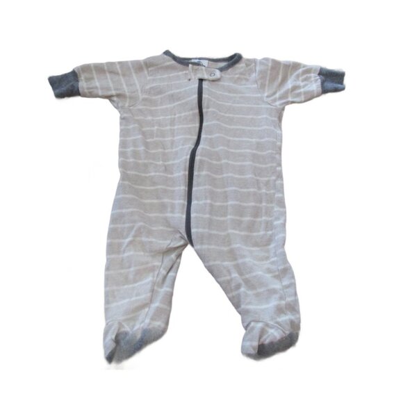 Gerber Zip Front Footed Sleeper Boys Size Newborn Brown Striped Footie Pajamas - Picture 1 of 3